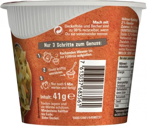 Maggi 5 Minuten Terrine Hühner Nudeltopf 6