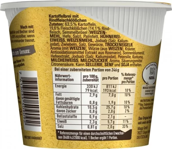Maggi 5 Minuten Terrine Kartoffelbrei Mit Fleischklößchen 5