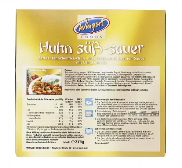 Wingert Foods Huhn Süß-sauer 3