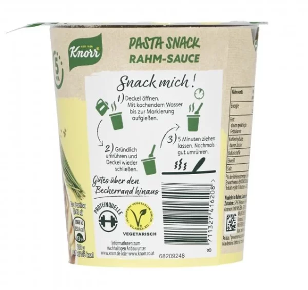 Knorr Pasta Snack Rahm-Sauce 3