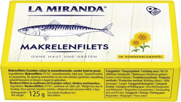 La Miranda Makrelenfilet In Sonnenblumenöl 1