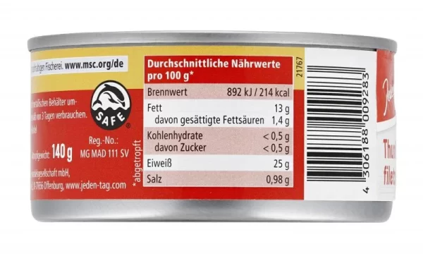 Jeden Tag Thunfischfilets In Öl 5